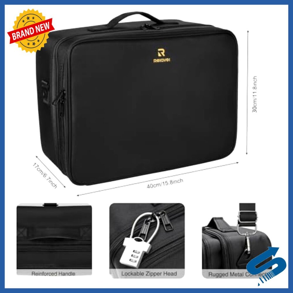 Extra Large Professional Makeup Train Case with A… - image 4